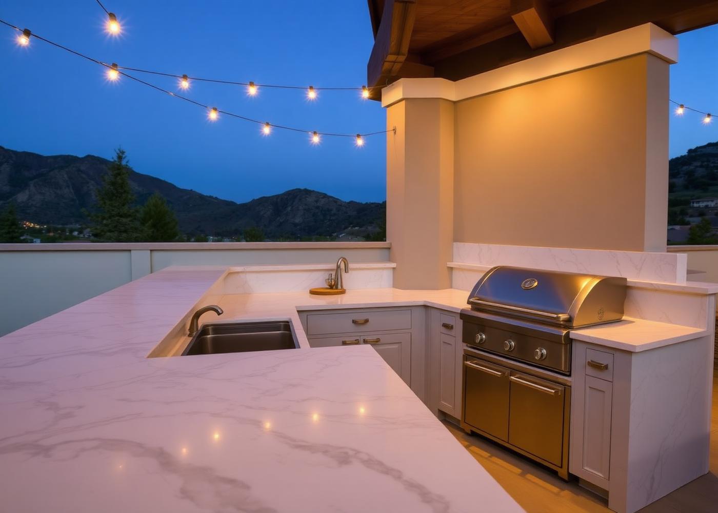 Outdoor Kitchens — Cristallo quartzite application